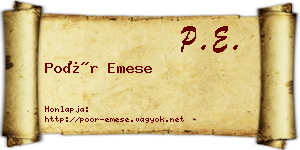 Poór Emese névjegykártya