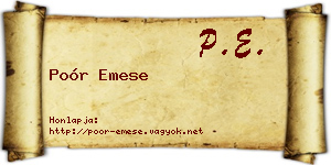 Poór Emese névjegykártya